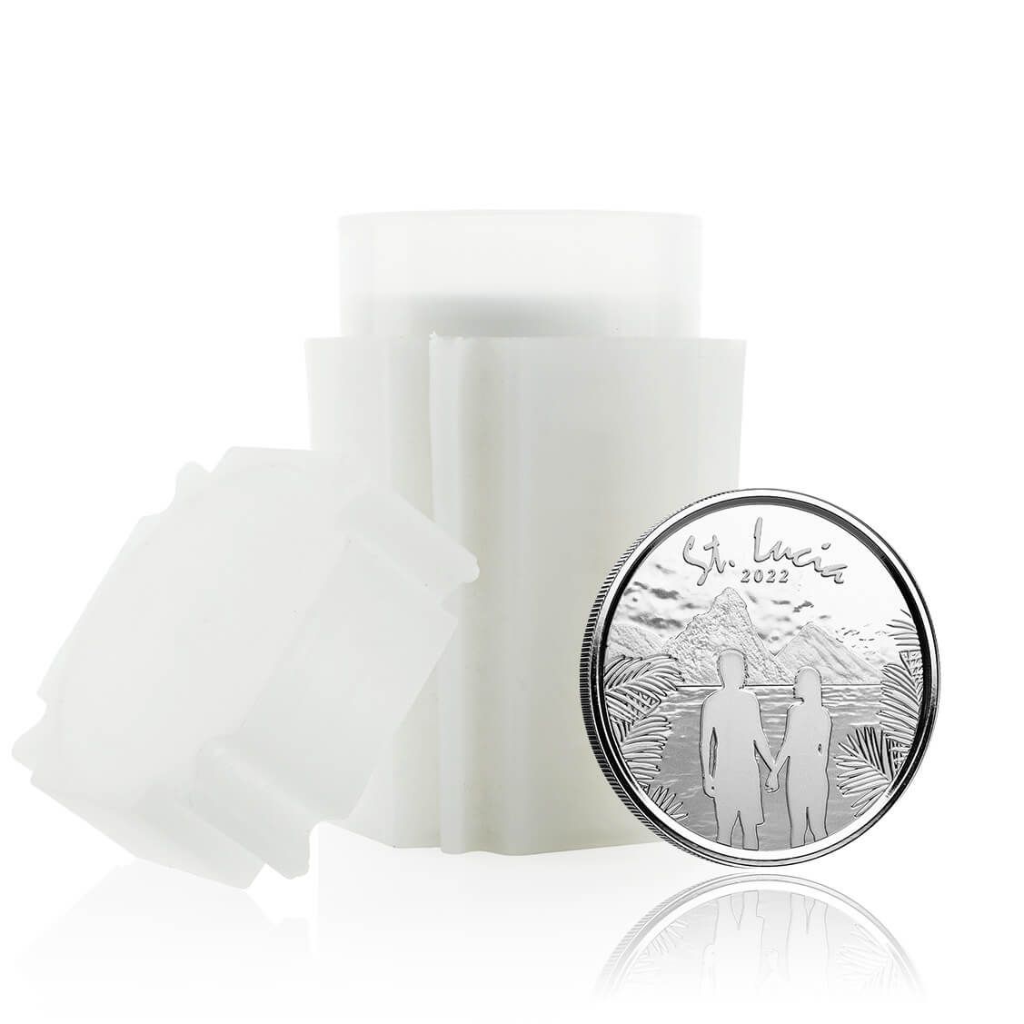 2022 Eastern Caribbean 8 Scottsdale Mint St Lucia Couple 1 Oz Silver Bu Coin 01