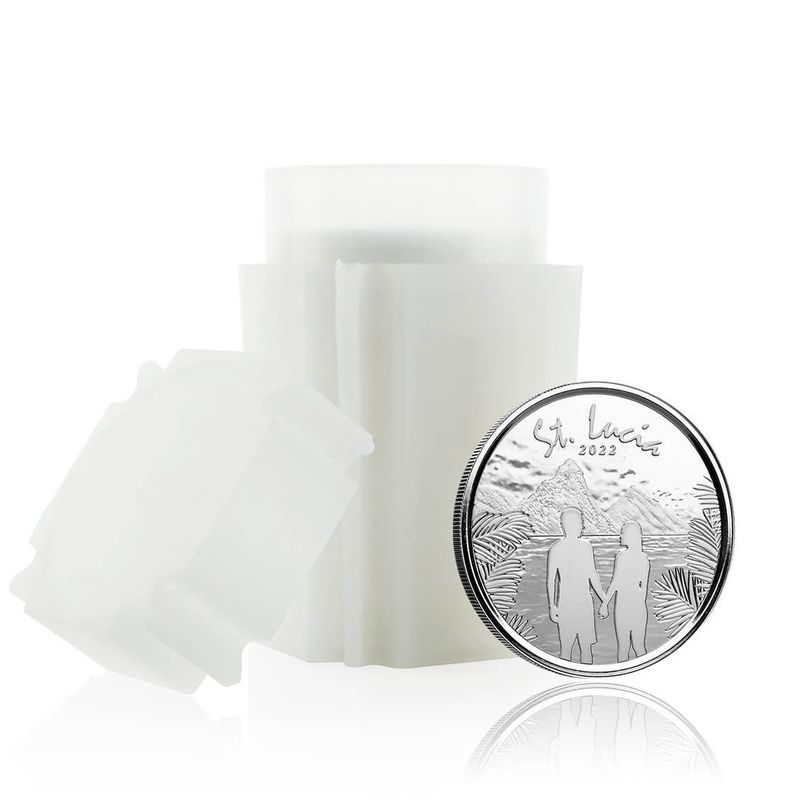 2022 Eastern Caribbean 8 Scottsdale Mint St Lucia Couple 1 Oz Silver Bu Coin 01