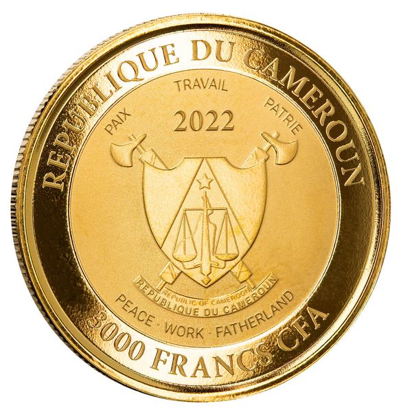 2022 Scottsdale Mint Cameroon Mandrill 1 Oz Gold Coin 01
