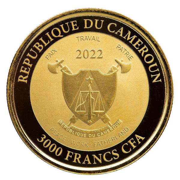 2022 Scottsdale Mint Cameroon Mandrill 1 Oz Gold Coin 02