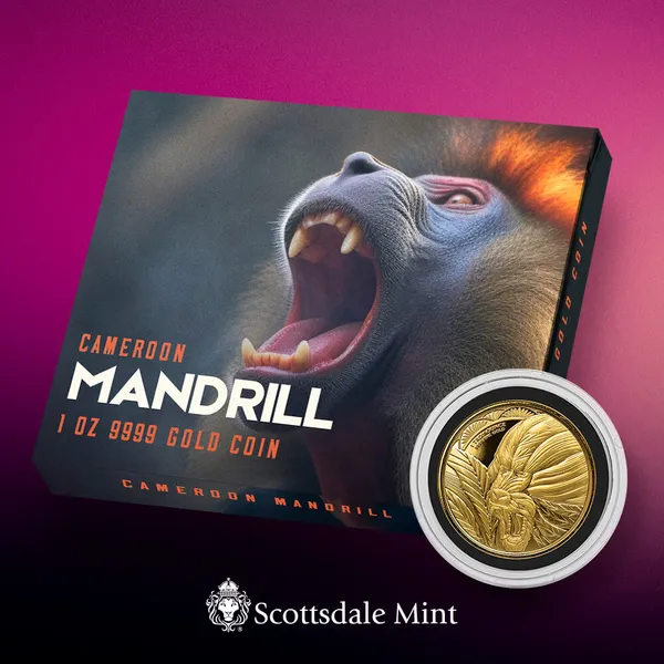 2022 Scottsdale Mint Cameroon Mandrill 1 Oz Gold Coin 10