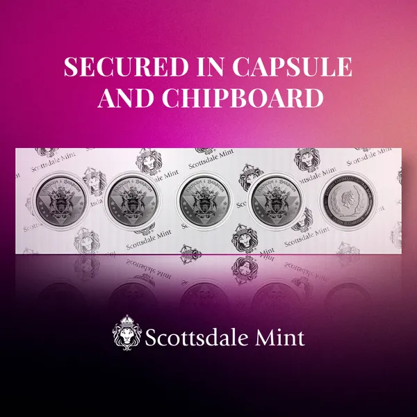 2022 Scottsdale Mint Ec8 Antigua And Barbuda Coat Of Arms 1 Oz Silver Proof Like Coin 04