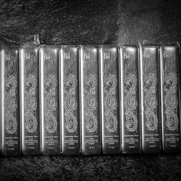 Scottsdale Mint 8.88 Oz Silver Lucky Dragon Bar