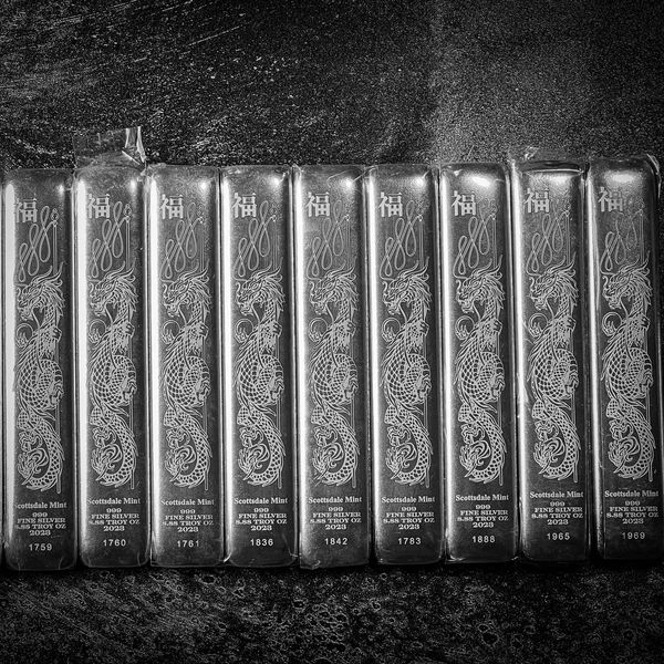 Scottsdale Mint 8.88 Oz Silver Lucky Dragon Bar