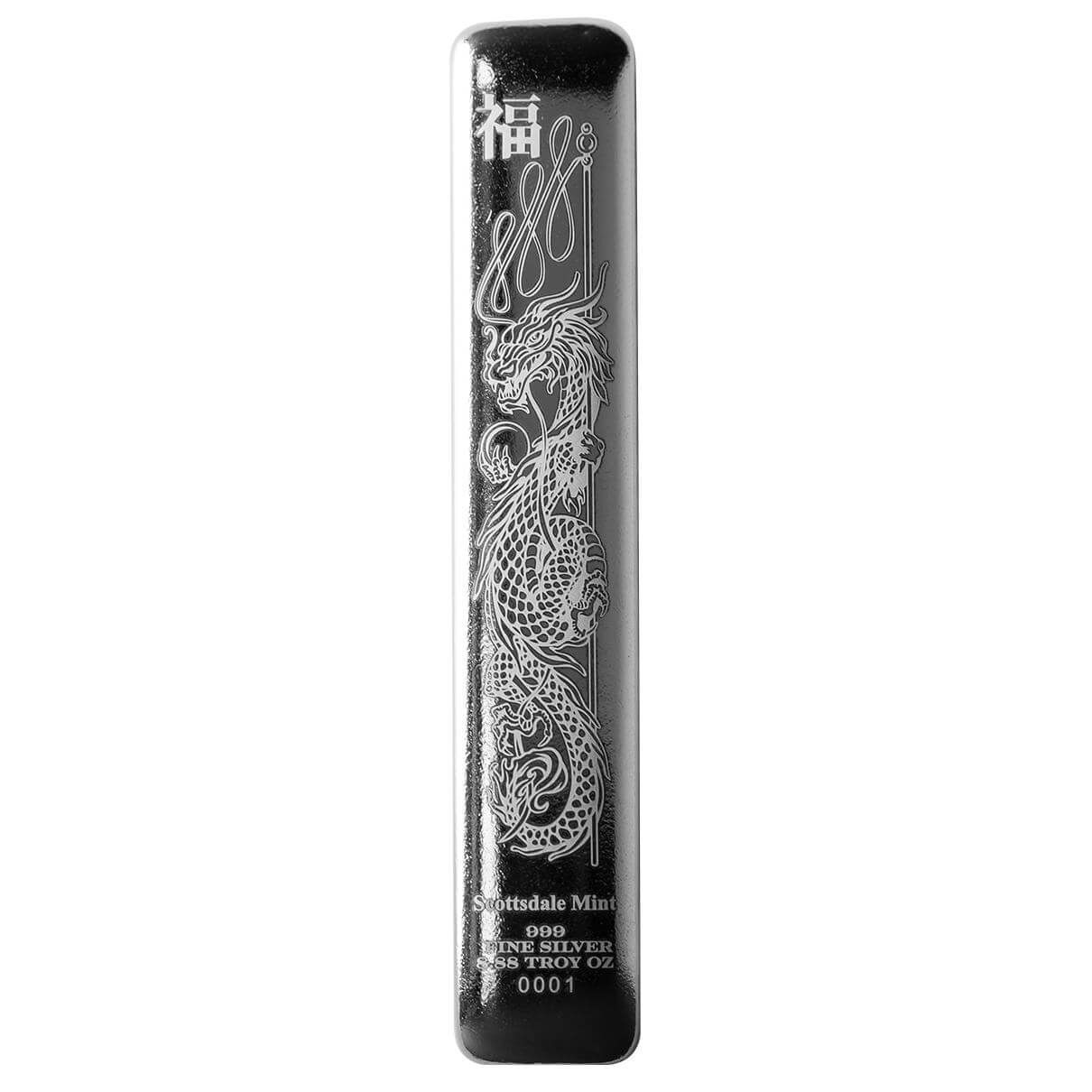 2023 Scottsdale Mint Lucky Dragon 8.88 Troy Oz 999 Silver Bar 04