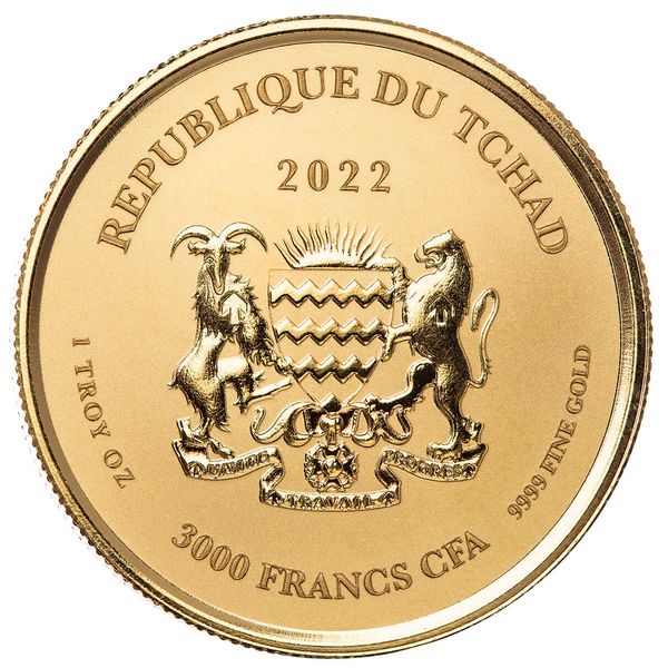 2022 Scottsdale Mint Republic Of Chad Scorpion 1 Oz Gold Proof Coin 03