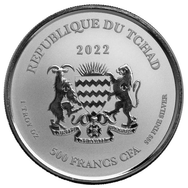2022 Scottsdale Mint Republic Of Chad Scorpion 1 Oz Silver Proof Like Coin 02