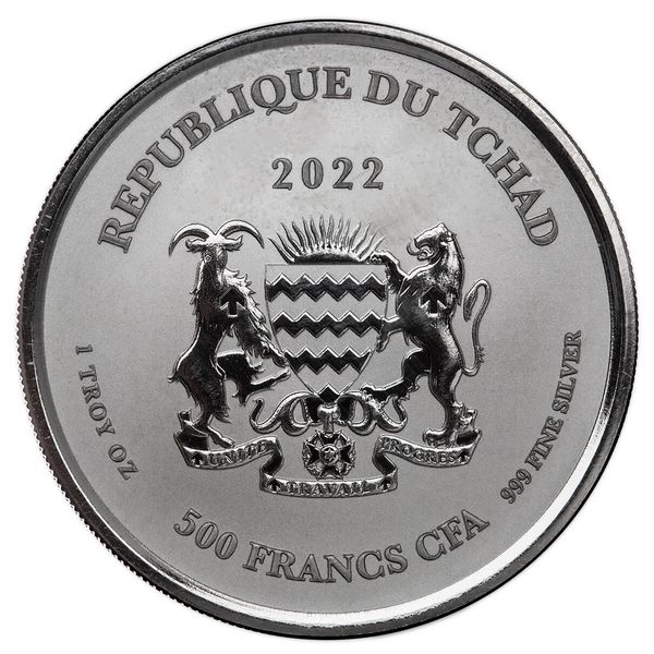 2022 Scottsdale Mint Republic Of Chad Scorpion 1 Oz Silver Proof Rhodium Plated Coin 04