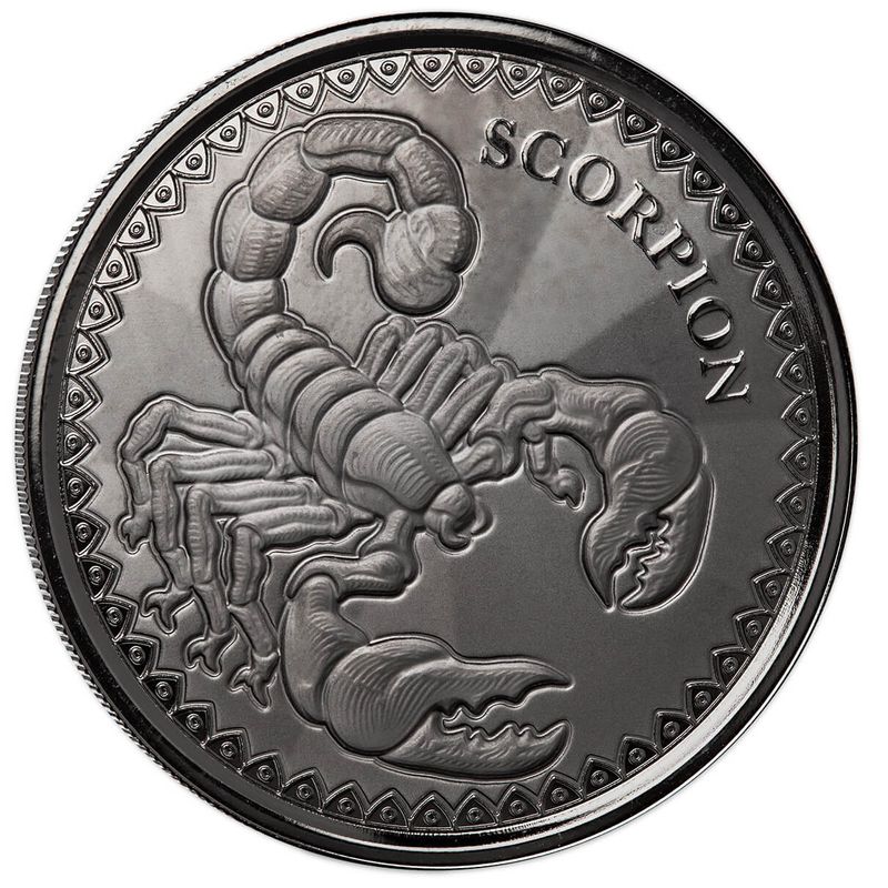 2022 Scottsdale Mint Republic Of Chad Scorpion 1 Oz Silver Proof Rhodium Plated Coin 05