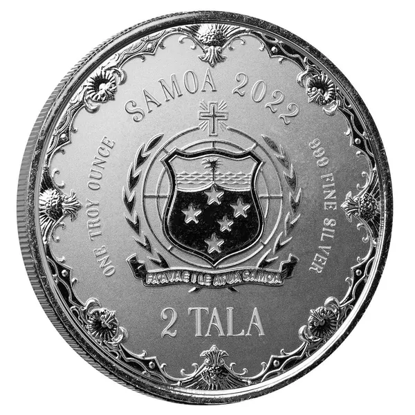 2022 Scottsdale Mint Samoa Mermaid Princess Of The Seas 1 Oz Silver Antique Proof Color Coin 01