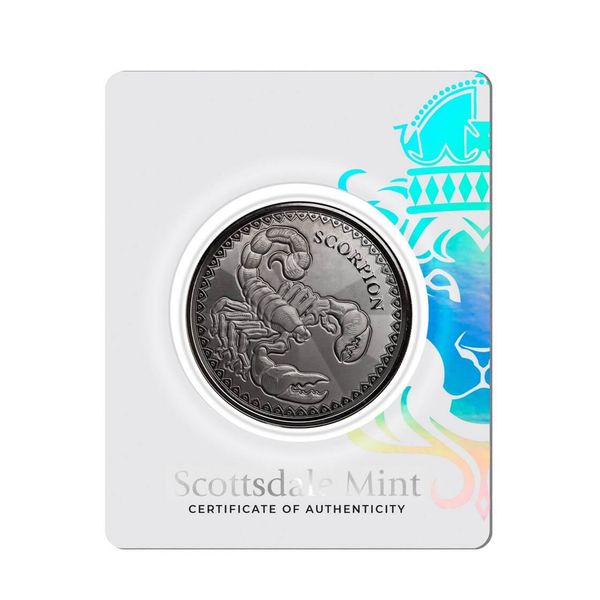 2022 Scottsdale Mint Republic Of Chad Scorpion 1 Oz Silver Proof Rhodium Plated Coin 11