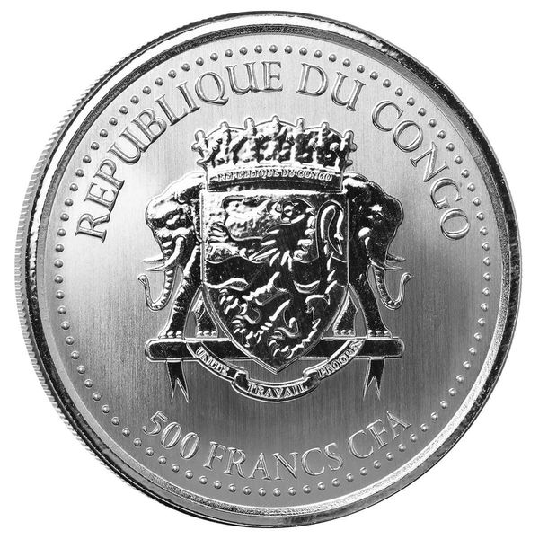 2023 Congo Silverback Gorilla 1 Troy Ounce Silver Coin Scottsdale Mint 01