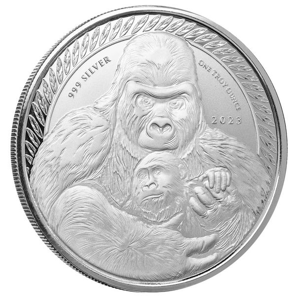 2023 Congo Silverback Gorilla 1 Troy Ounce Silver Coin Scottsdale Mint 03