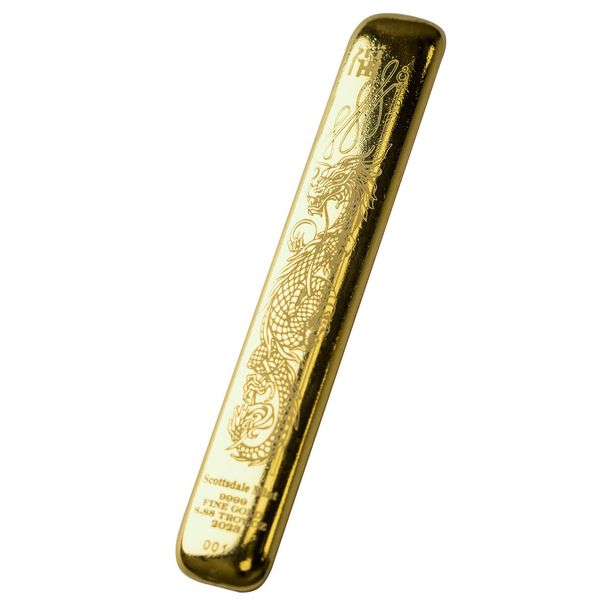 Scottsdale Mint 8.88 Oz Gold Lucky Dragon Bar