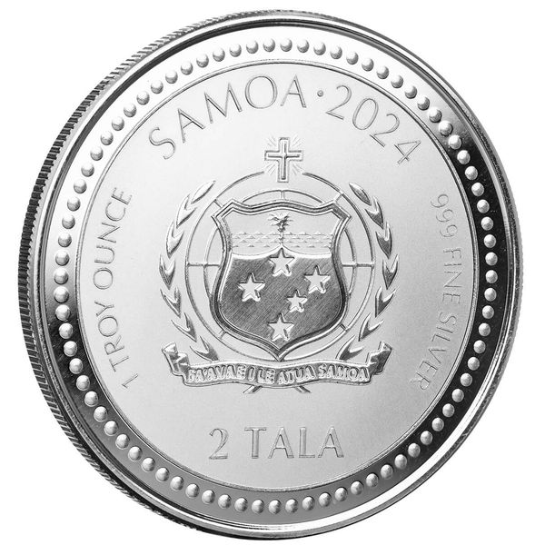 2024 Samoa Year Of The Dragon 1 Oz Silver Proof Like Coin Scottsdale Mint 01