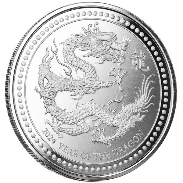 2024 Samoa Year Of The Dragon 1 Oz Silver Proof Like Coin Scottsdale Mint 03