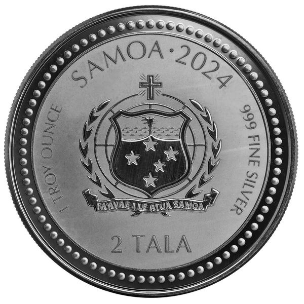 2024 Samoa Year Of The Dragon 1 Oz Silver With Black Rhodium Plating Coin Scottsdale Mint 02