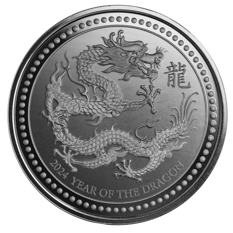 2024 Samoa Year Of The Dragon 2 Oz Silver With Black Rhodium Plating Coin Scottsdale Mint 04