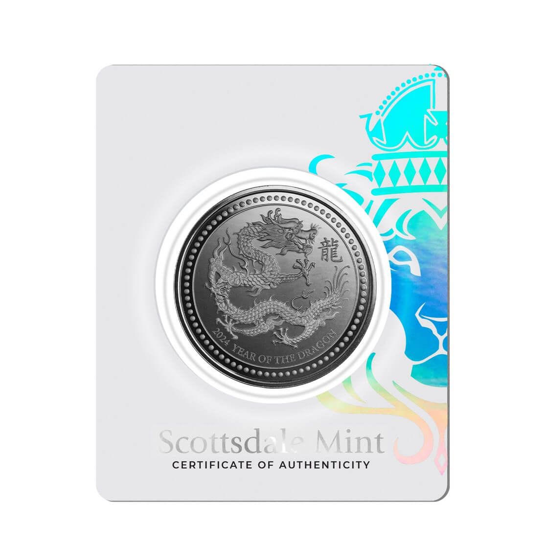2024 Samoa Year Of The Dragon 1 Oz Silver With Black Rhodium Plating Coin Scottsdale Mint 11