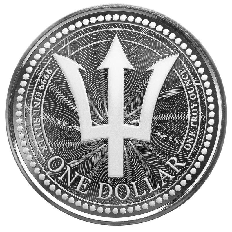 2023 Barbados Trident 1 Oz Silver Proof Like Coin Scottsdale Mint 04