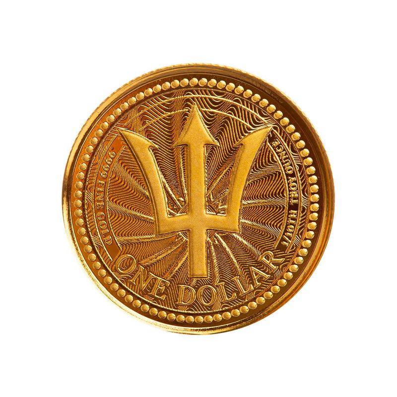 2023 Barbados Trident Tenth Troy Oz 9999 Gold Proof Like Coin Scottsdale Mint 04