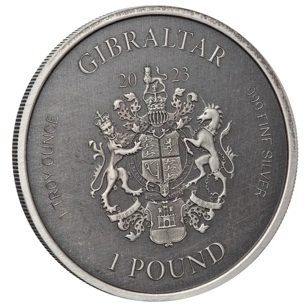 2023 Gibraltar Lady Justice 1 Oz 999 Silver Antique Finish Scottsdale Mint 01