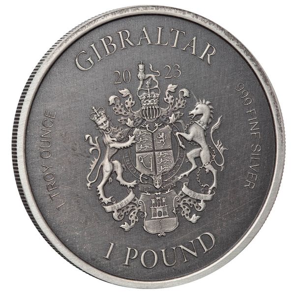 2023 Gibraltar Lady Justice 1 Oz 999 Silver Antique Finish Scottsdale Mint 01