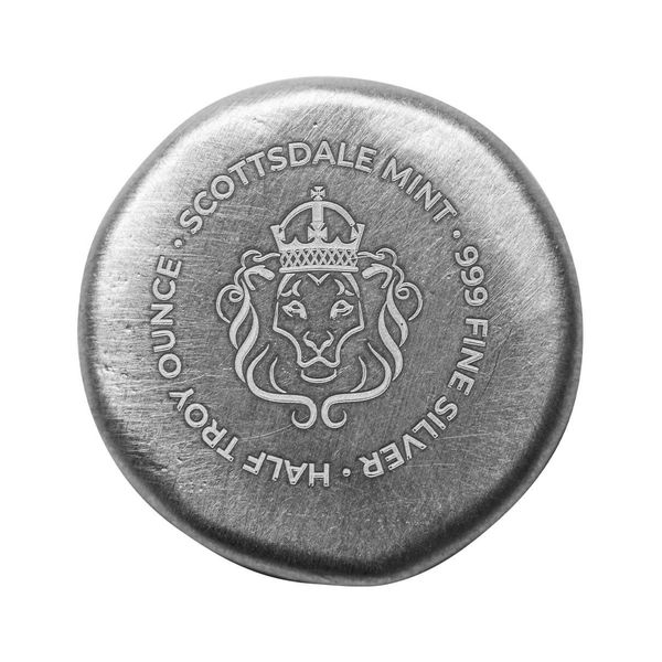 Scottsdale Mint 1/2 Oz Silver Antique Finish Hand Poured Button
