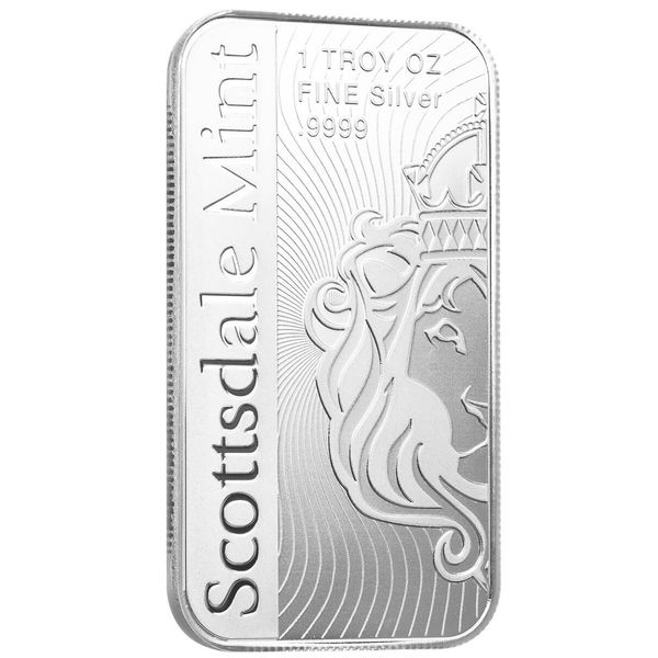 2023 Scottsdale Mint Lion 1 Troy oz 9999 Fine Silver The Vortex Silver Bar 01