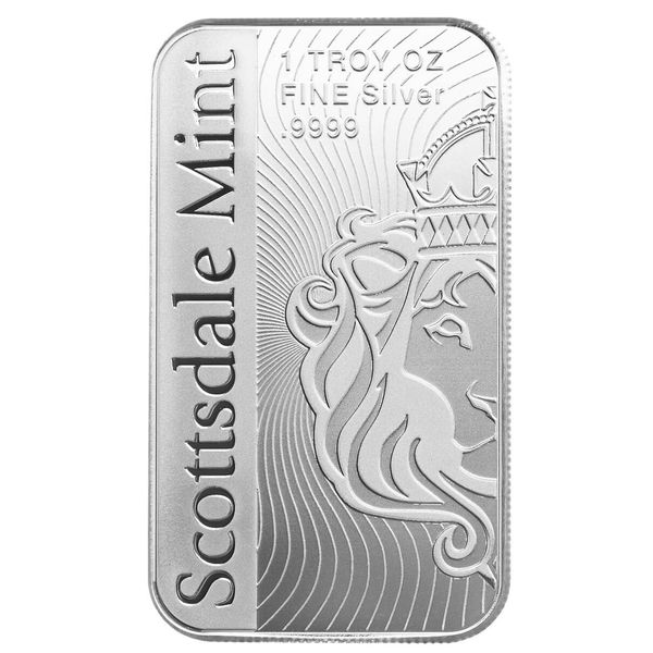 2023 Scottsdale Mint Lion 1 Troy oz 9999 Fine Silver The Vortex Silver Bar 02