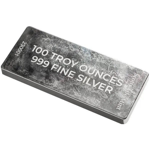 2023 Scottsdale Mint White Maned Lion 100 Troy Oz 999 Fine Silver Cast Bar 02