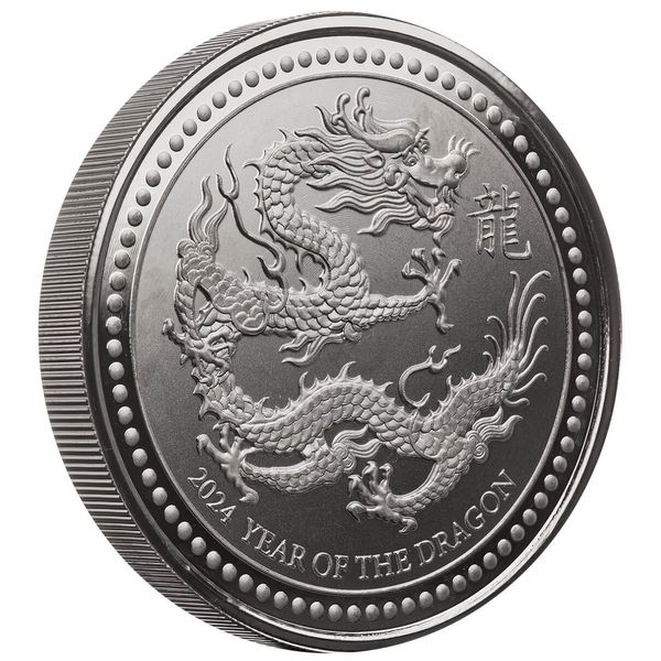 2024 Samoa Lunar Year Of The Dragon 2 Troy Oz 999 Silver Coin With Black Rhodium Plating Scottsdale Mint 05