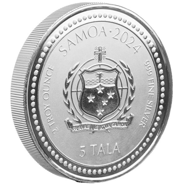 2024 Samoa Lunar Year Of The Dragon 2 Troy Oz 999 Silver Proof Like Coin Scottsdale Mint 03
