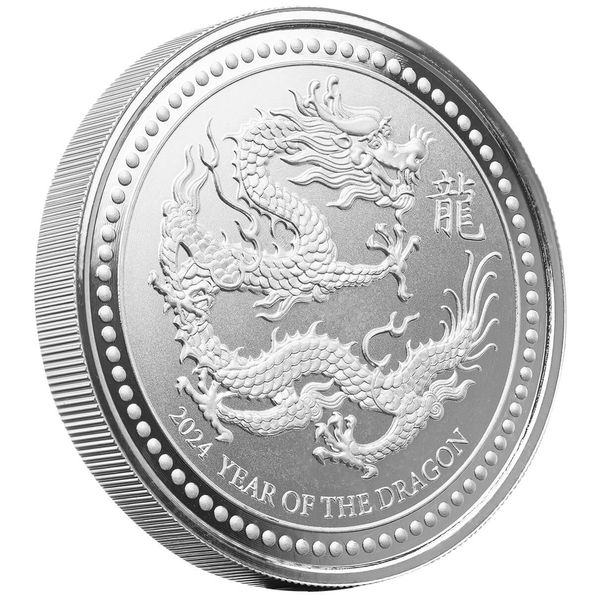 2024 Samoa Lunar Year Of The Dragon 2 Troy Oz 999 Silver Proof Like Coin Scottsdale Mint 05