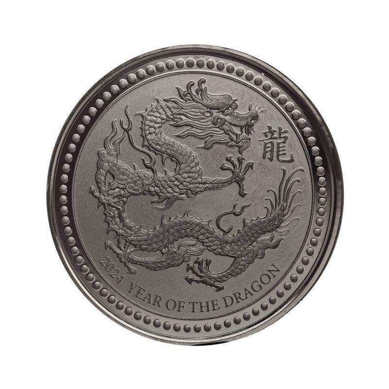2024 Samoa Lunar Year Of The Dragon Half Troy Oz 999 Silver Coin With Black Rhodium Plating Scottsdale Mint 05