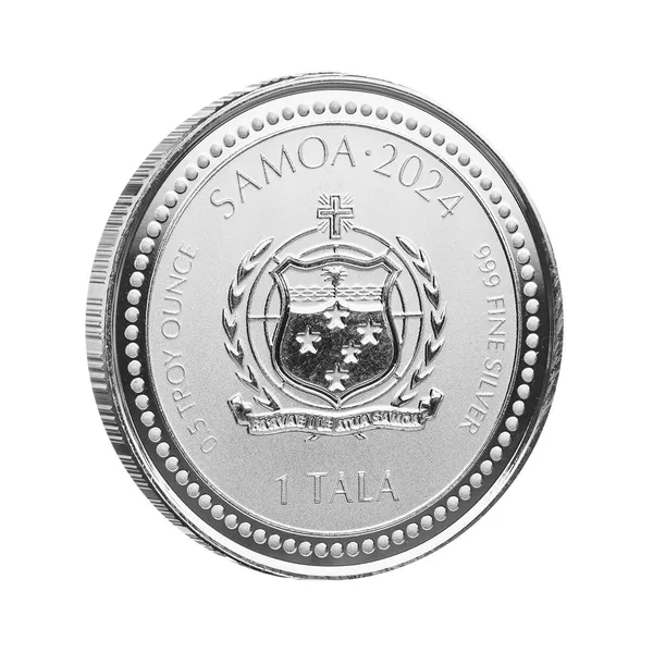 2024 Samoa Lunar Year Of The Dragon Half Troy Oz 999 Silver Proof Like Coin Scottsdale Mint 03