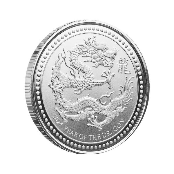 2024 Samoa Lunar Year Of The Dragon Half Troy Oz 999 Silver Proof Like Coin Scottsdale Mint 05