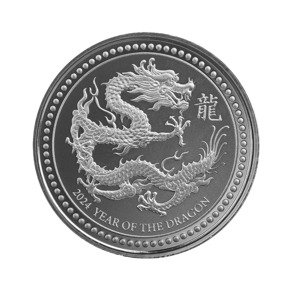 2024 Samoa Lunar Year Of The Dragon Half Troy Oz 999 Silver Proof Like Coin Scottsdale Mint 06