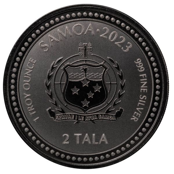 2023 Scottsdale Mint Samoa Jesus Collection The Teacher 1 Troy Ounce 999 Fine Silver With Black Rhodium Plating Coin 04