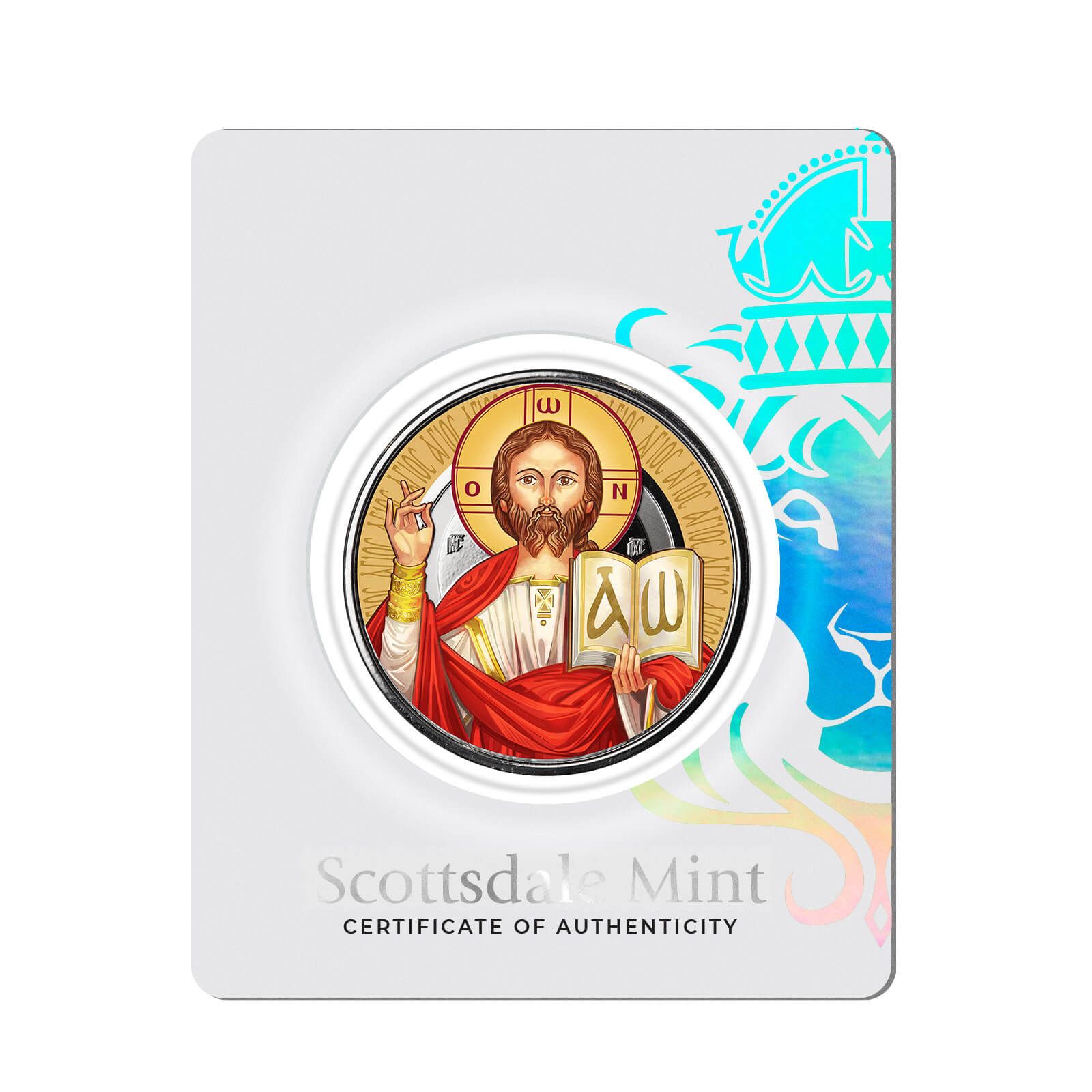 2023 Scottsdale Mint Samoa Jesus Collection The Teacher 1 Troy Ounce 999 Fine Silver With Color Coin 01