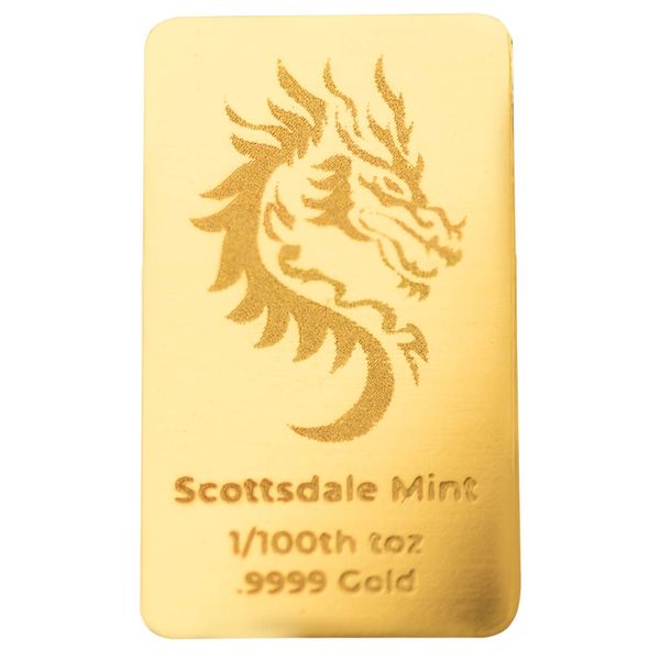 Scottsdale 2024 Lunar Year Of The Dragon Gold 1/100th Oz Bar