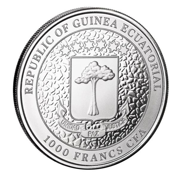 2023 Scottsdale Mint Equatorial Guinea Giraffe 1 Troy Oz 999 Fine Silver Coin 01