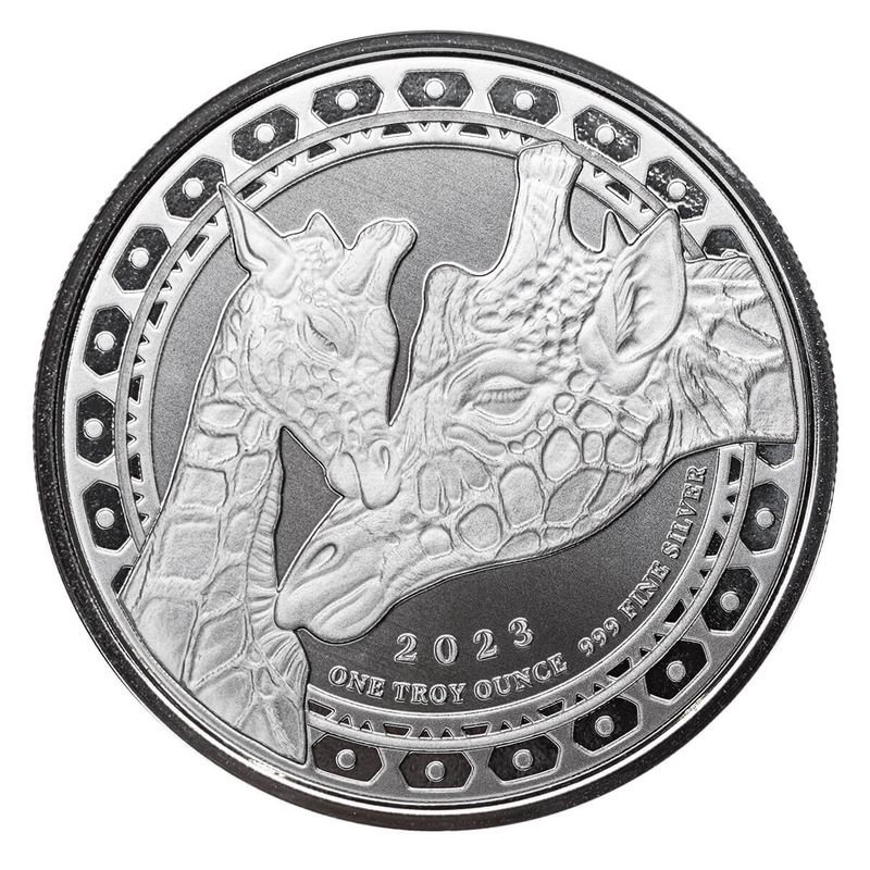 2023 Equatorial Guinea Giraffe 1 Oz Silver Coin