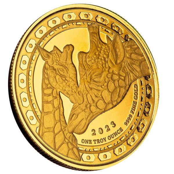 2023 Scottsdale Mint Equatorial Guinea Giraffe 1 Troy Oz 9999 Fine Gold Coin 05