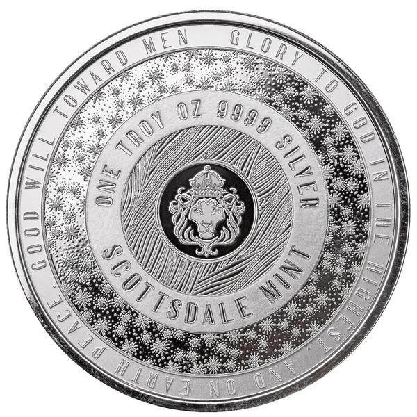 Christmas Bethlehem Nativity 1 Troy Oz 9999 Fine Silver Round Scottsdale Mint Holiday Coin 02