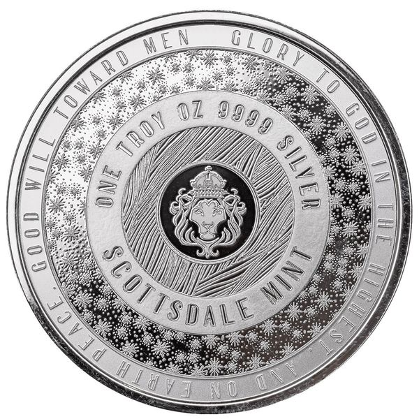 Christmas Bethlehem Nativity 1 Troy Oz 9999 Fine Silver Round Scottsdale Mint Holiday Coin 02