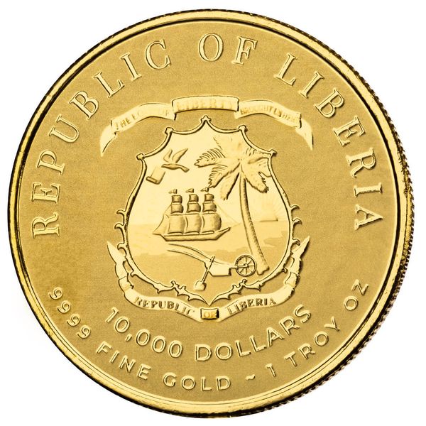 2024 Liberia Commander Series Napoleon Bonaparte 1 Troy Oz 9999 Fine Gold Coin Scottsdale Mint 2