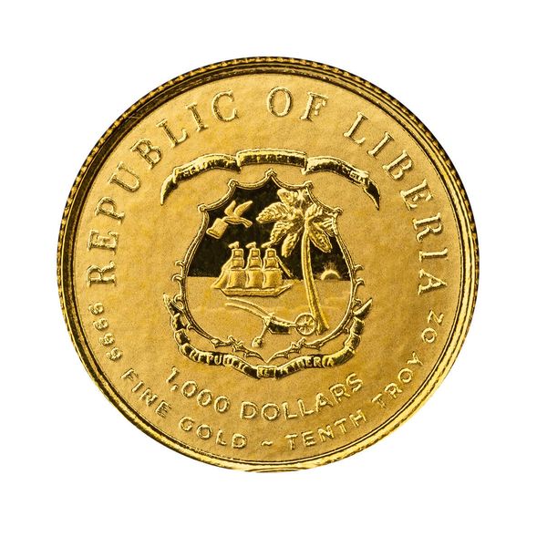 2024 Liberia Commander Series Napoleon Bonaparte Tenth Troy Oz 9999 Fine Gold Coin Scottsdale Mint 2