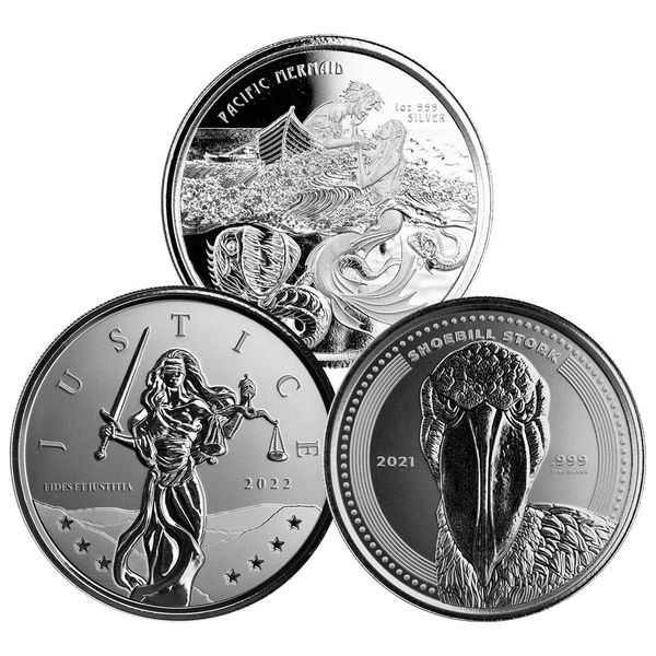 Random Scottsdale Mint 1 Troy Oz 999 Fine Silver Coin Random Year Random Series Random Country 02