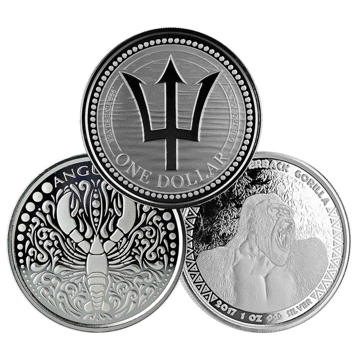 Random Scottsdale Mint 1 Troy Oz 999 Fine Silver Coin Random Year Random Series Random Country 03